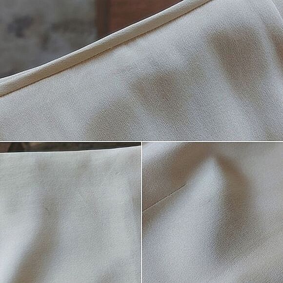 Vtg Dana Buchman cream silk high waisted below knee pencil skirt - Picture 14 of 14